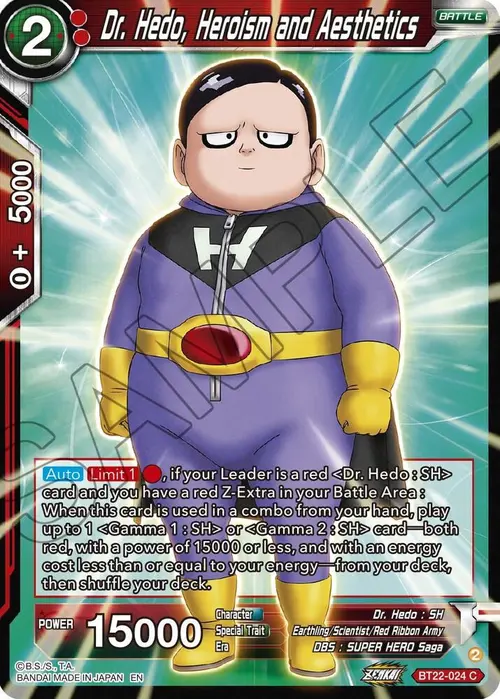Dr. Hedo, Heroism and Aesthetics card art