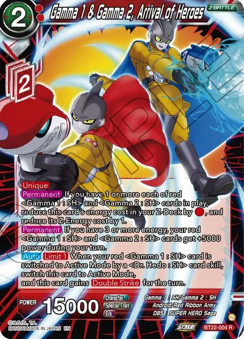 Gamma 1 & Gamma 2, Arrival of Heroes card art