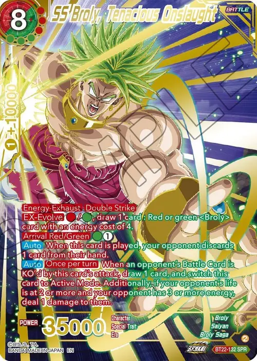 SS Broly, Tenacious Onslaught (SPR) card art