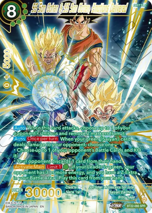 SS Son Gohan & SS Son Goten, Emotions Delivered (SPR) card art