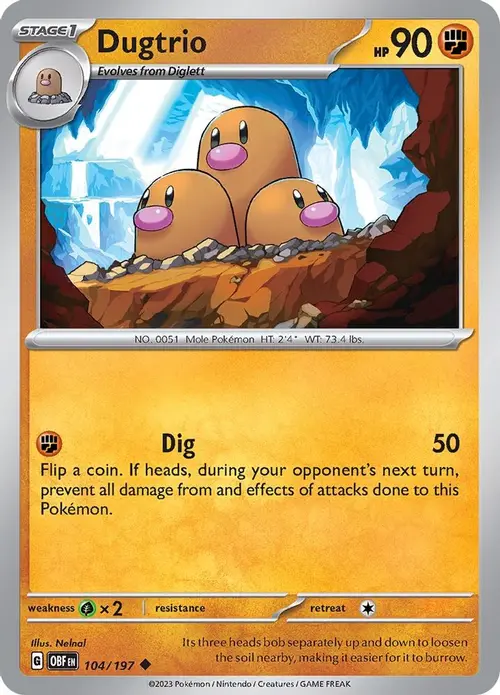 Dugtrio card art