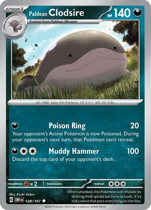 Paldean Clodsire - 128/197 card art