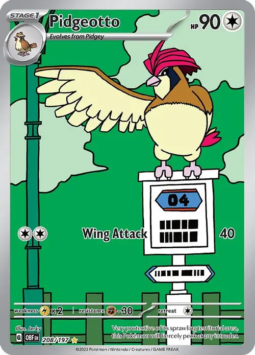 Pidgeotto - 208/197 card art