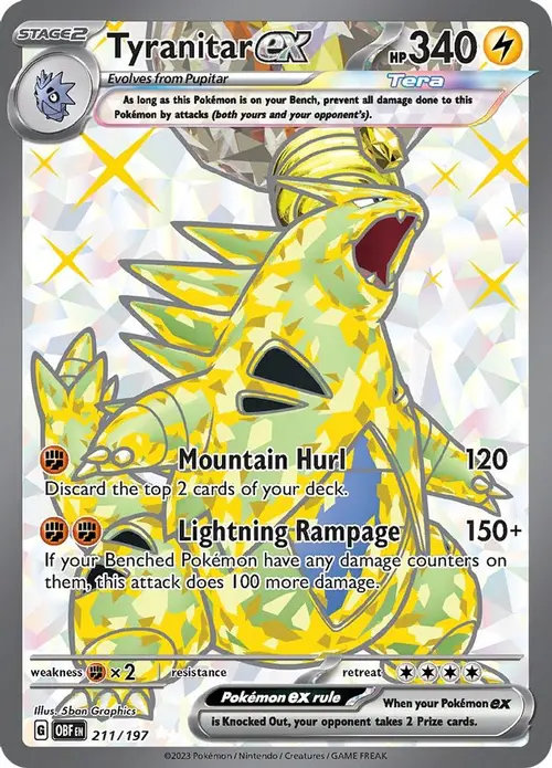 Tyranitar ex - 211/197 card art