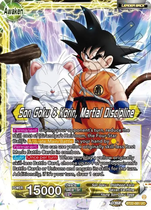 Son Goku // Son Goku & Korin, Martial Discipline card art