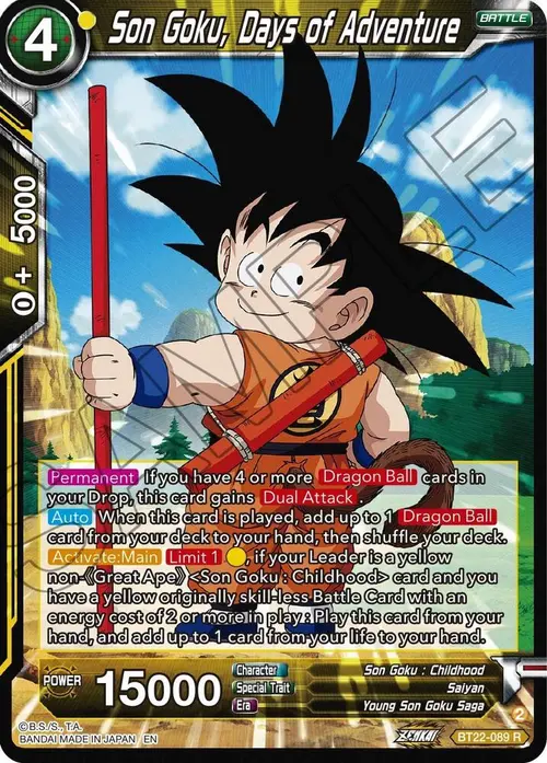 Son Goku, Days of Adventure card art