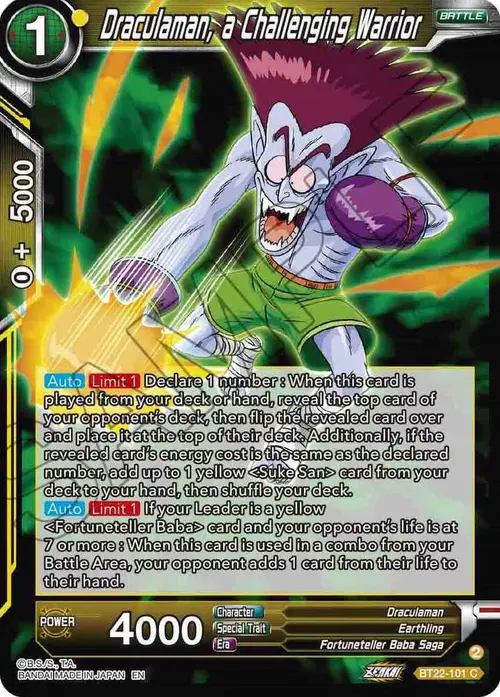 Draculaman, a Challenging Warrior card art