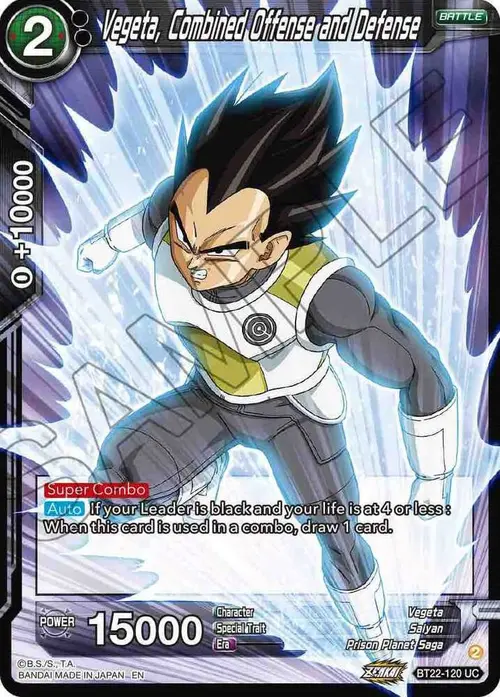 Vegeta, Combined Offense and Defense card art