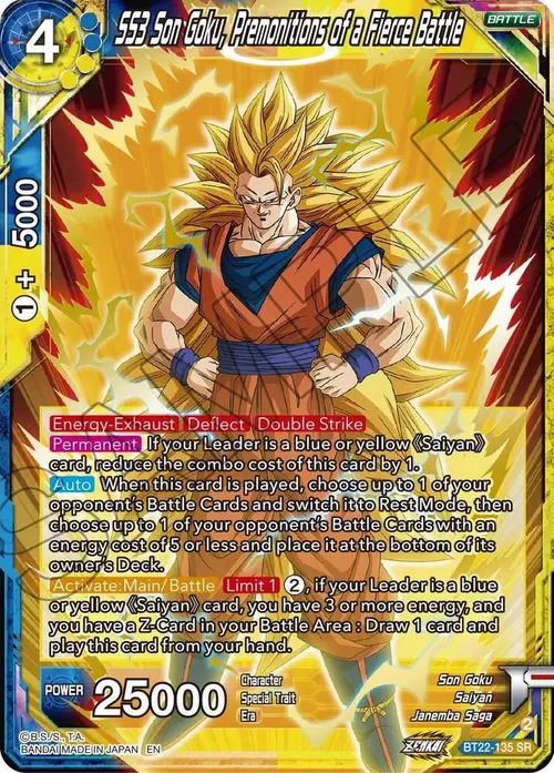 SS3 Son Goku, Premonitions of a Fierce Battle card art