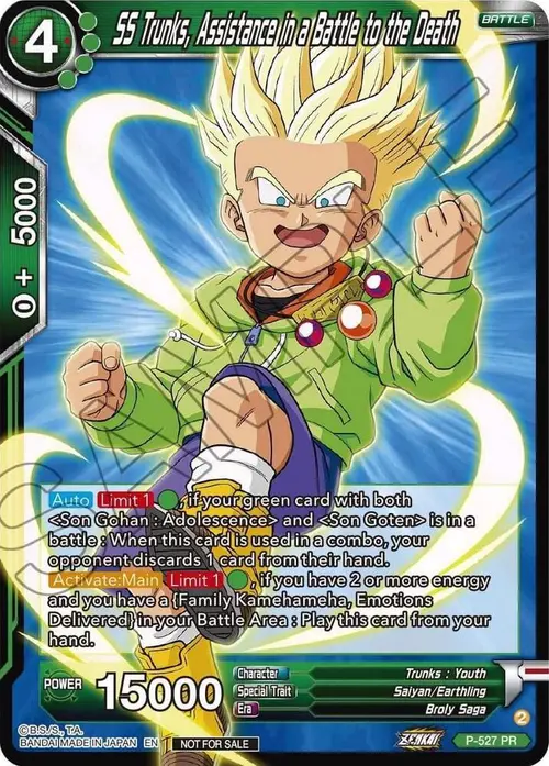 SS Trunks, Assistance in a Battle to the Death (Zenkai Series Tournament Pack Vol.5) card art