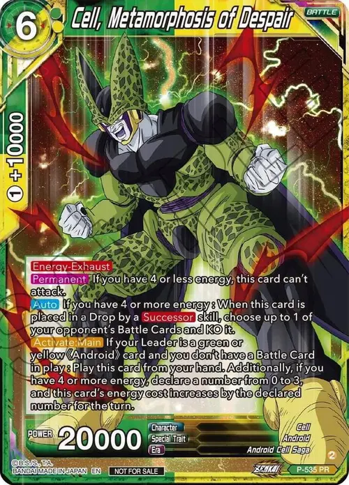 Cell, Metamorphosis of Despair (Zenkai Series Tournament Pack Vol.5) card art