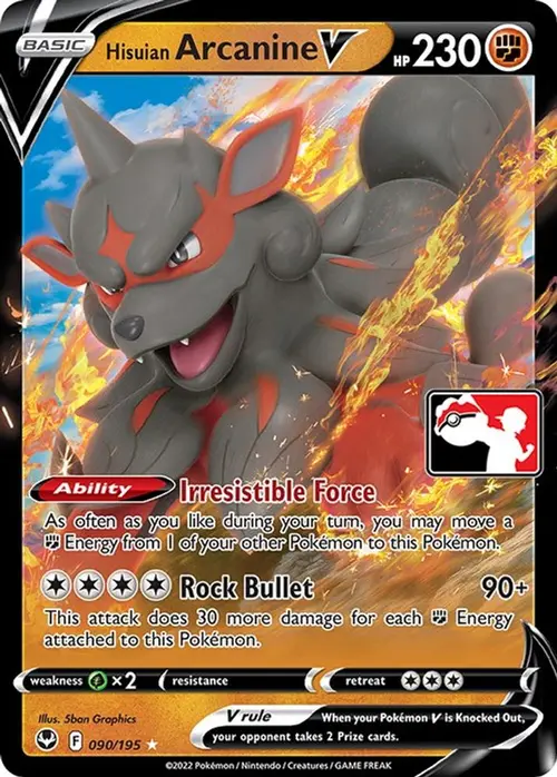Hisuian Arcanine V - 090/195 card art