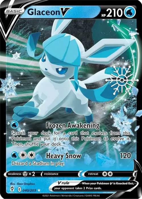 Glaceon V - 040/203 (Holiday Calendar) card art