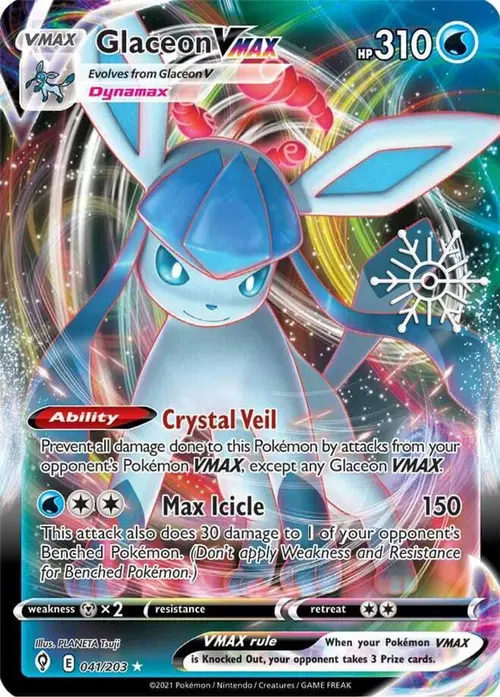 Glaceon VMAX - 041/203 (Holiday Calendar) card art