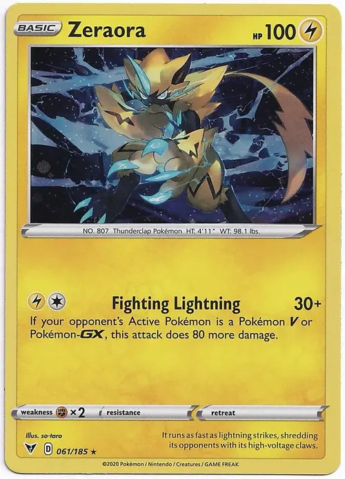 Zeraora - 061/185 (Cosmos Holo) card art