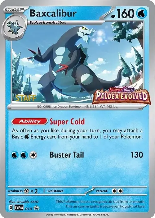 Baxcalibur - 019 (Prerelease) [Staff] card art