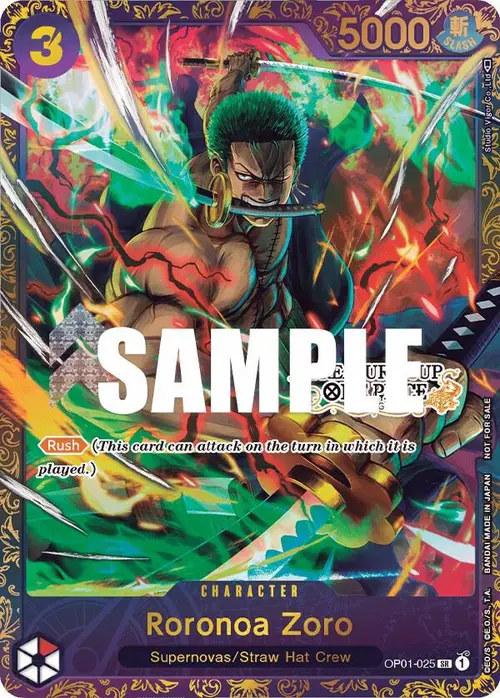 Roronoa Zoro - OP01-025 (Treasure Cup) card art