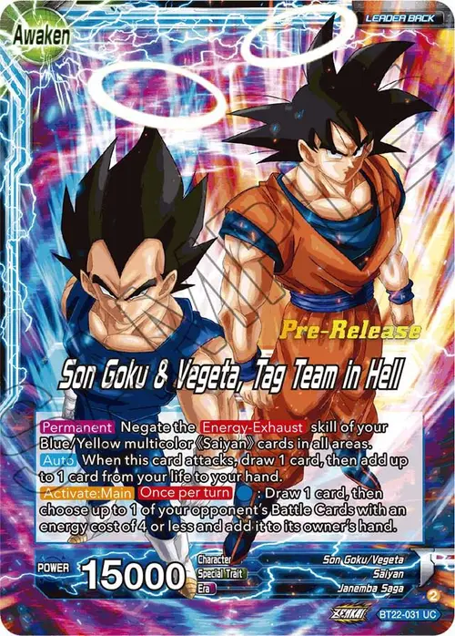 Son Goku // Son Goku & Vegeta, Tag Team in Hell card art