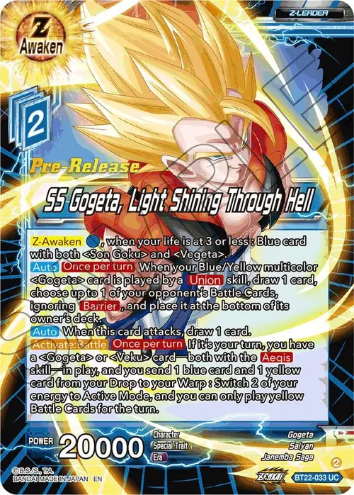 SS Gogeta, Light Shining Through Hell card art
