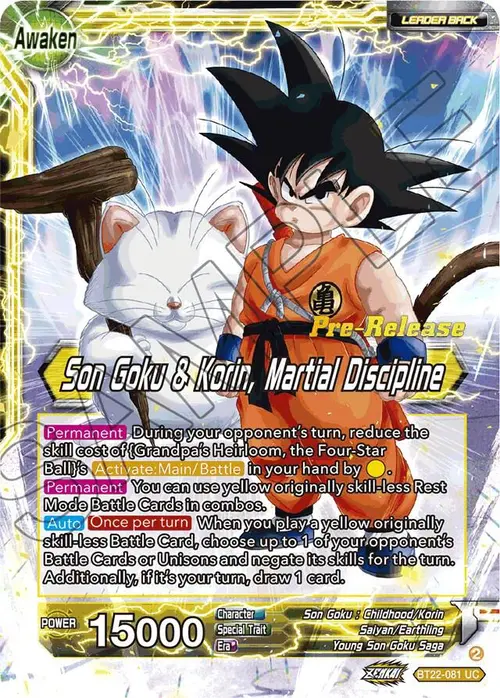 Son Goku // Son Goku & Korin, Martial Discipline card art