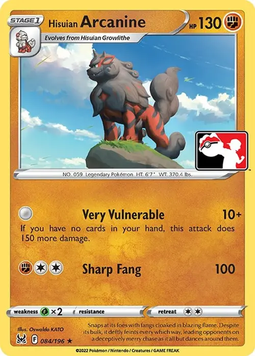 Hisuian Arcanine - 084/196 card art