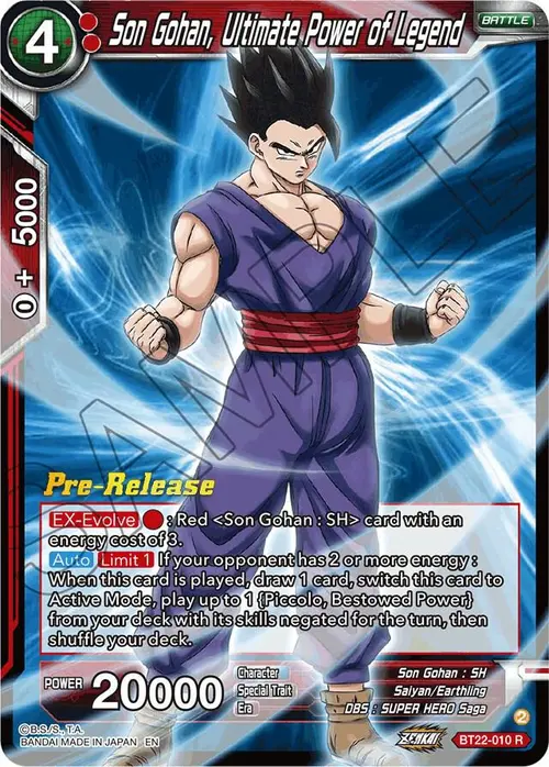 Son Gohan, Ultimate Power of Legend card art