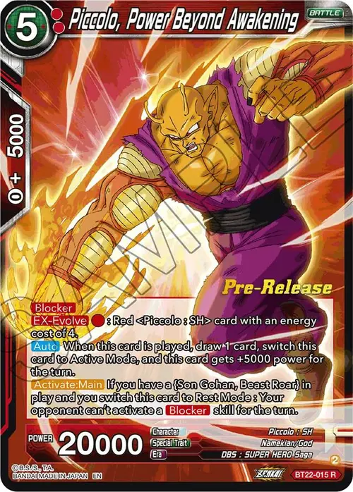 Piccolo, Power Beyond Awakening card art