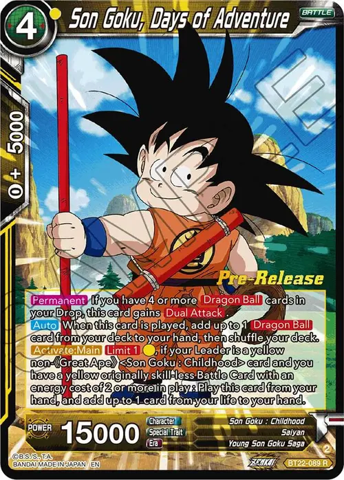 Son Goku, Days of Adventure card art