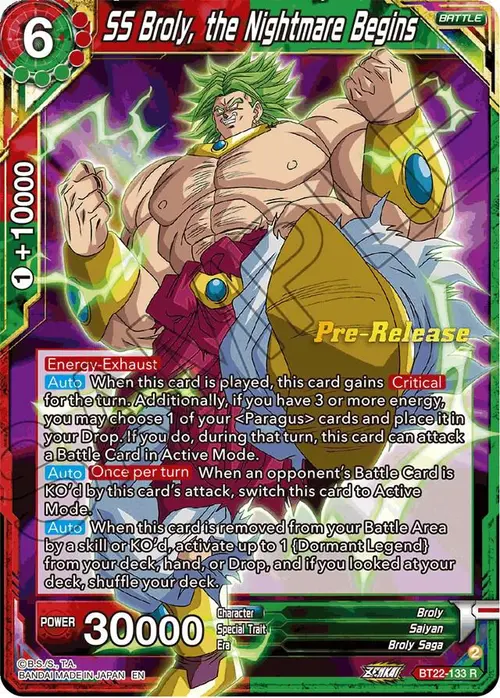 SS Broly, the Nightmare Begins card art
