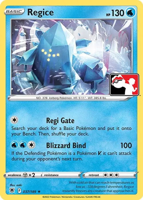 Regice - 037/189 card art