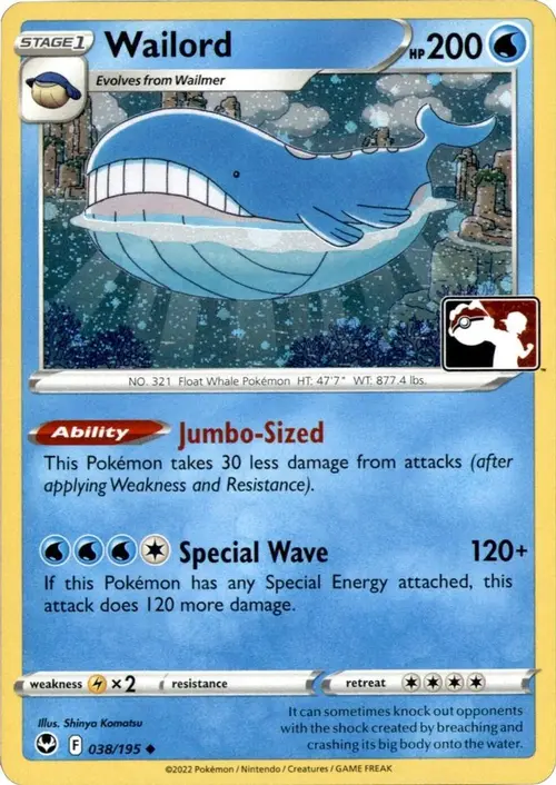 Wailord - 038/195 (Cosmos Holo) card art