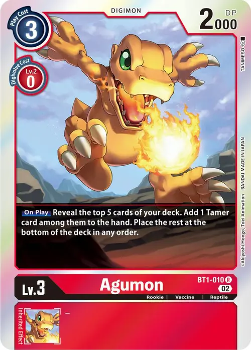 Agumon - BT1-010 (Resurgence Booster Reprint) card art