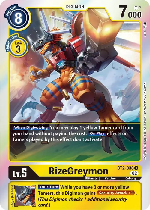 RizeGreymon - BT2-038 (Resurgence Booster Reprint) card art