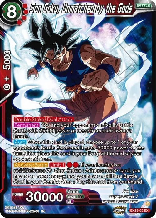 Son Goku, Unmatched by the Gods card art