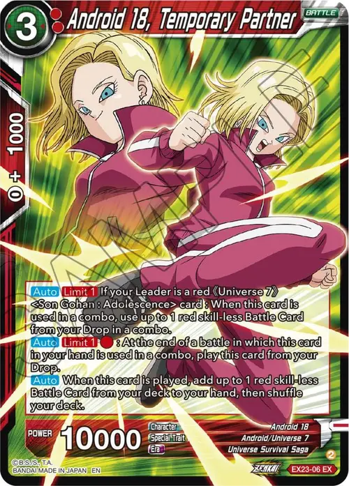 Android 18, Temporary Partner card art