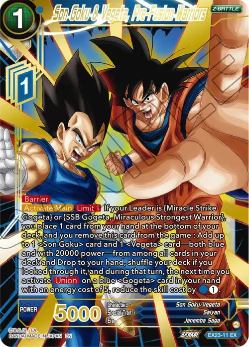 Son Goku & Vegeta, Pre-Fusion Warriors card art