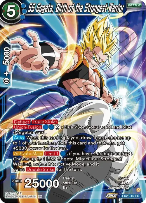 SS Gogeta, Birth of the Strongest Warrior card art