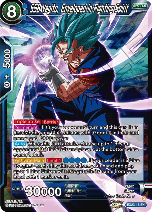 SSB Vegito, Enveloped in Fighting Spirit card art