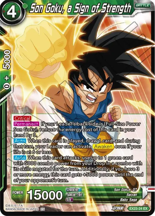 Son Goku, a Sign of Strength card art