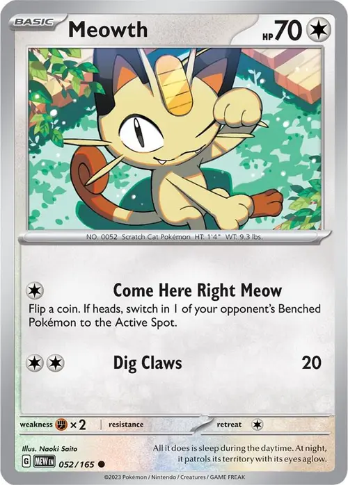Meowth card art