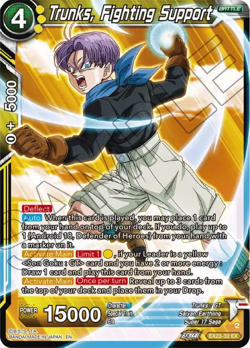 Trunks, Fighting Support card art