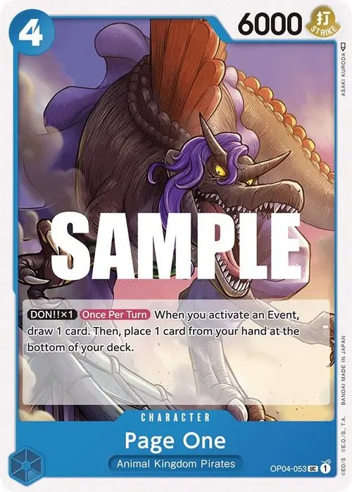 Page One card art