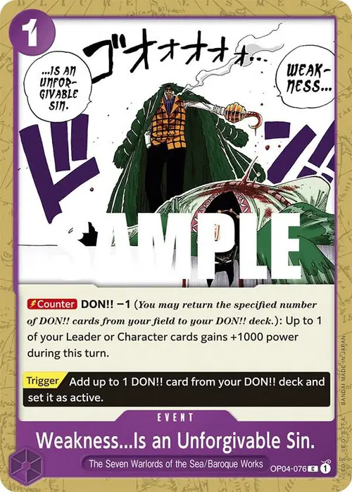 Weakness...Is an Unforgivable Sin. card art