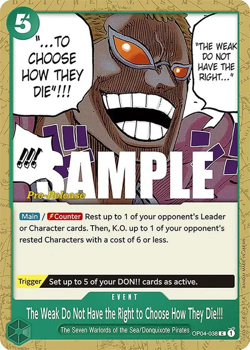 The Weak Do Not Have the Right to Choose How They Die!!! card art