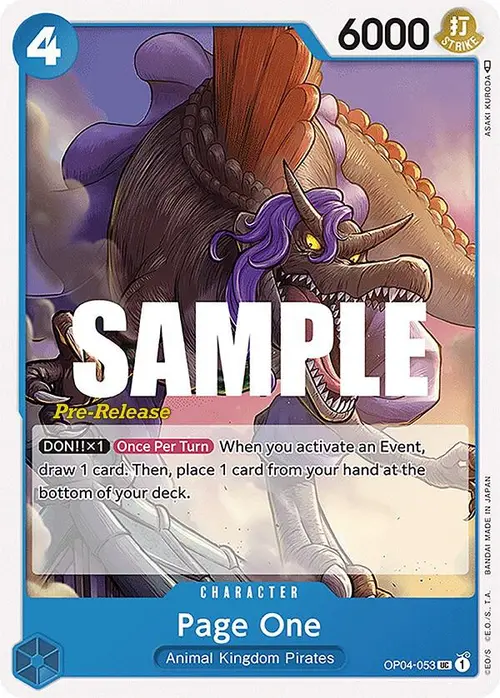 Page One card art