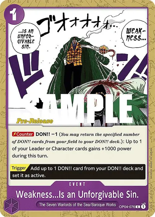Weakness...Is an Unforgivable Sin. card art