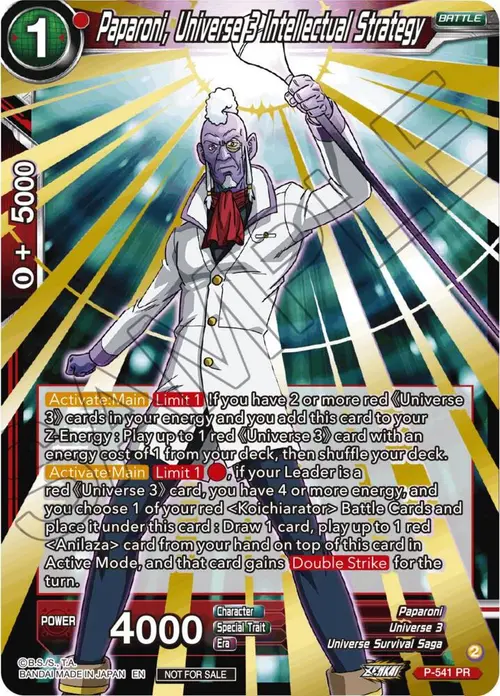 Paparoni, Universe 3 Intellectual Strategy (Championship Selection Pack 2023 Vol.3) (Gold-Stamped Shatterfoil) card art