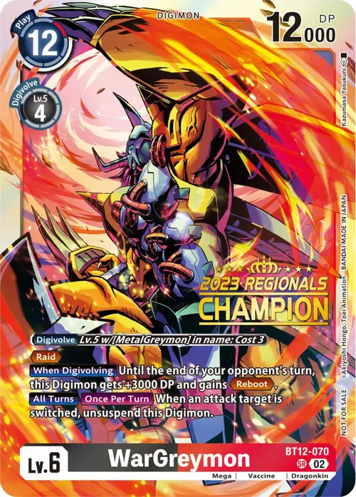WarGreymon (2023 Regionals Champion) card art