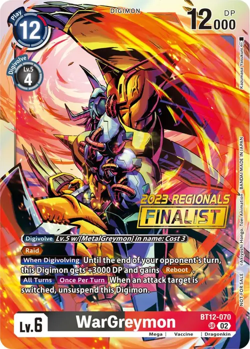 WarGreymon (2023 Regionals Finalist) card art