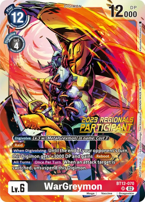 WarGreymon (2023 Regionals Participant) card art